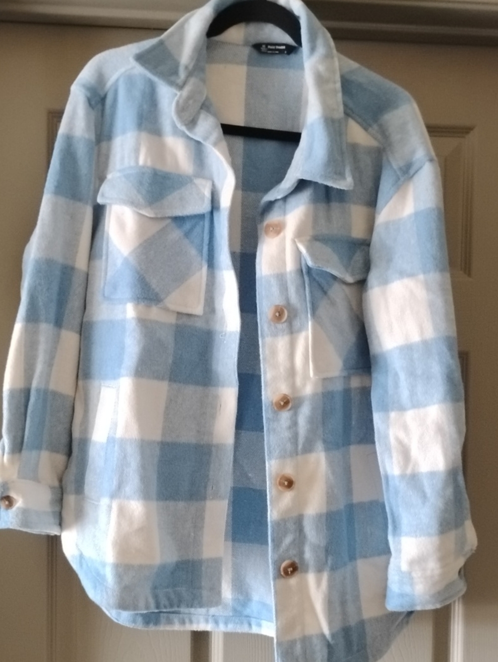 Shirt/Jacket Heavy Light Blue Plaid